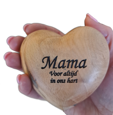 Houten hart Urn