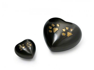 Pawprint heart urn